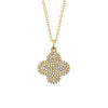 Shy Creation Jewelry - 14K Yellow Gold 0.23ct Diamond Pave Clover Necklace | Manfredi Jewels
