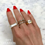 Shy Creation Jewelry - 14K Yellow Gold 0.35ct Diamond Baguette Band | Manfredi Jewels