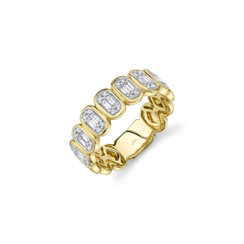 Shy Creation Jewelry - 14K Yellow Gold 0.35ct Diamond Baguette Band | Manfredi Jewels