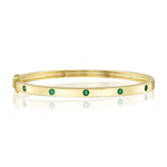 Shy Creation Bracelet - 14K Yellow Gold 0.38ct Emerald Bangle | Manfredi Jewels