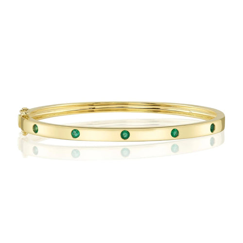 Shy Creation Bracelet - 14K Yellow Gold 0.38ct Emerald Bangle | Manfredi Jewels