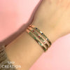 Shy Creation Bracelet - 14K Yellow Gold 0.38ct Emerald Bangle | Manfredi Jewels