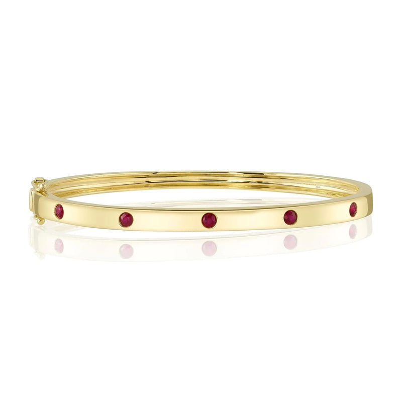 Shy Creation Bracelet - 14K Yellow Gold 0.38ct Ruby Bangle | Manfredi Jewels