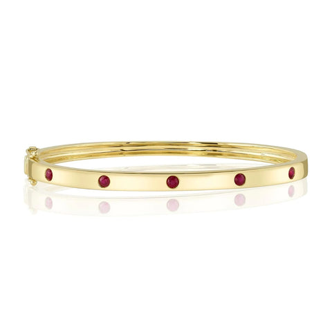14K Yellow Gold 0.38ct Ruby Bangle