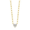Shy Creation Jewelry - 14K Yellow Gold 0.41 ct Diamond Heart Paperclip Link Necklace | Manfredi Jewels