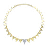 Shy Creation Jewelry - 14K Yellow Gold 0.66ct Diamond Pave Ribbed Heart Necklace | Manfredi Jewels