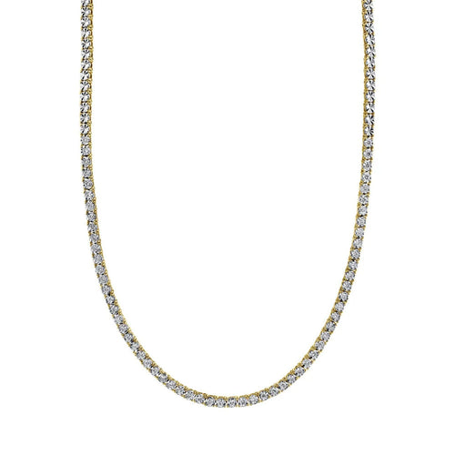 Shy Creation Jewelry - 14K Yellow Gold 0.95ct Diamond Tennis Necklace | Manfredi Jewels