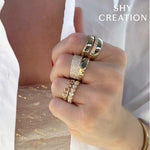 Shy Creation Jewelry - 14K Yellow Gold 1.03ct Diamond Pave Ring | Manfredi Jewels