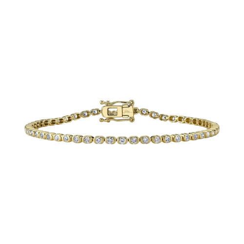 Shy Creation Jewelry - 14K Yellow Gold Diamond Tennis Bracelet | Manfredi Jewels