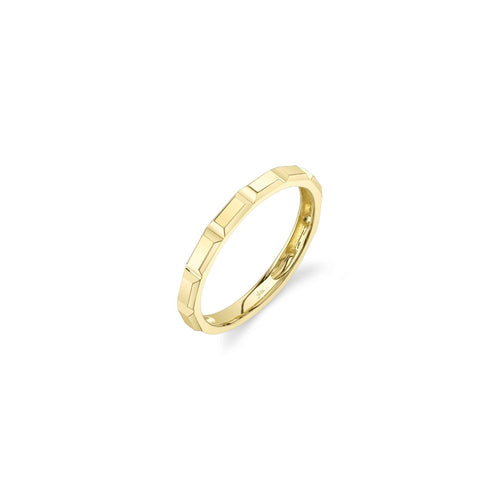 Shy Creation Jewelry - 14K Yellow Gold 0.16ct Diamond Geo Cut Band | Manfredi Jewels