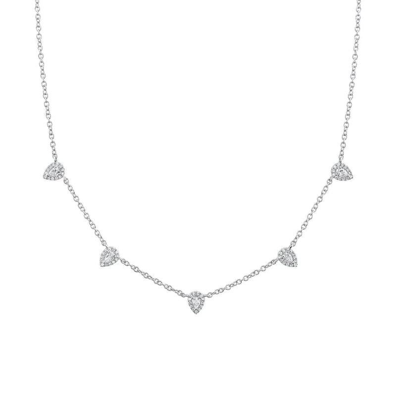 Shy Creation Jewelry - Adele 14K White Gold Diamond Necklace | Manfredi Jewels