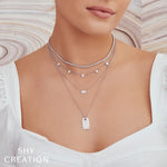 Shy Creation Jewelry - Adele 14K White Gold Diamond Necklace | Manfredi Jewels