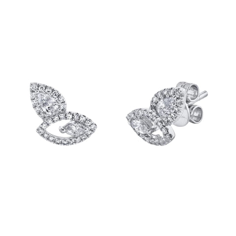 Adele 14K White Gold Diamond Stud Earring