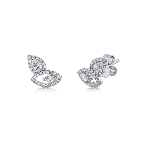 Shy Creation Jewelry - Adele 14K White Gold Diamond Stud Earring | Manfredi Jewels