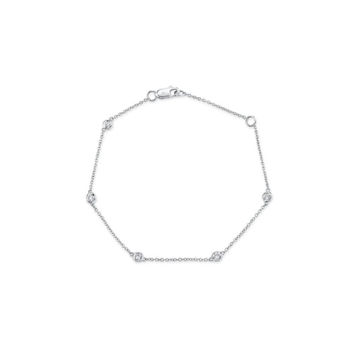 Shy Creation Jewelry - Bailey 14K White Gold 0.13ct Diamonds by the Yard Bracelet | Manfredi Jewels