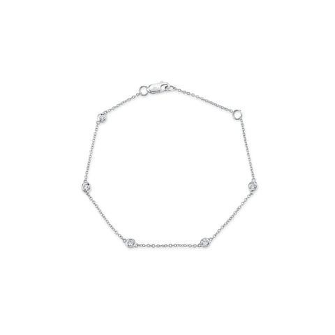 Bailey 14K White Gold 0.13ct Diamonds by the Yard Bracelet