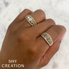 Shy Creation Jewelry - Bailey 14K White Gold 1.55 ct Diamond Emerald Band | Manfredi Jewels