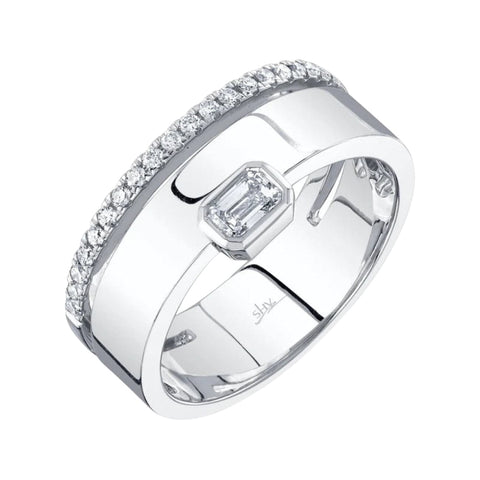 Bailey 14K White Gold Diamond Emerald Band Ring