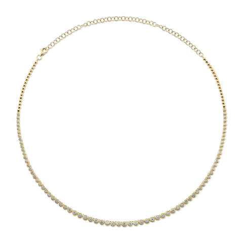 Bailey 14K Yellow Gold 2.00 ct Diamond Bezel Set Graduated Tennis Necklace