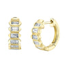 Shy Creation Jewelry - Bailey 14K Yellow Gold Diamond Baguette Huggie Earrings | Manfredi Jewels