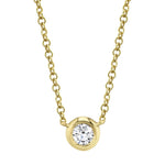 Shy Creation Jewelry - Bailey 14K Yellow Gold Diamond Bezel Necklace | Manfredi Jewels