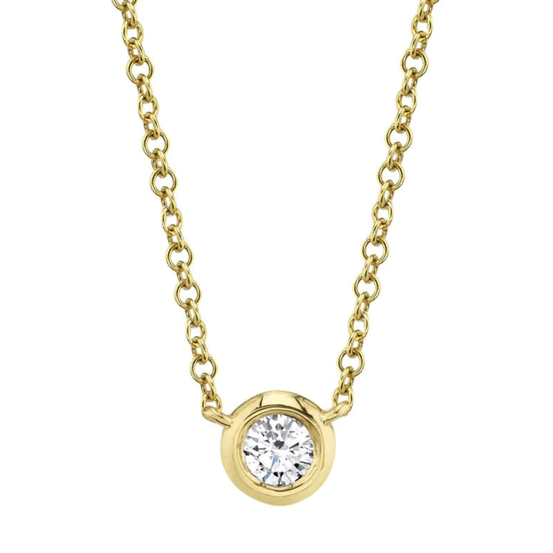 Shy Creation Jewelry - Bailey 14K Yellow Gold Diamond Bezel Necklace | Manfredi Jewels