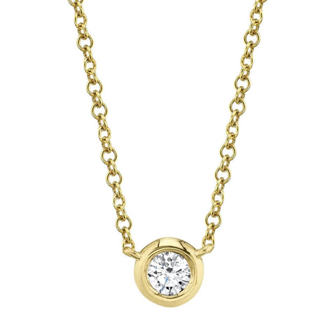 Bailey 14K Yellow Gold 0.20 ct Center Diamond Bezel Necklace