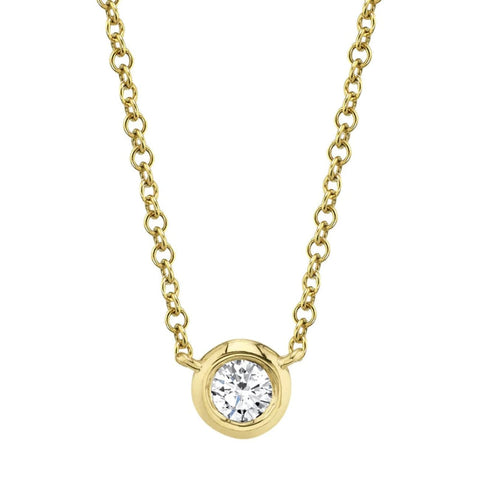 Bailey 14K Yellow Gold Diamond Bezel Necklace