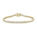 Shy Creation Jewelry - 14K Yellow Gold 1.90ct Diamond Bezel Tennis Bracelet | Manfredi Jewels