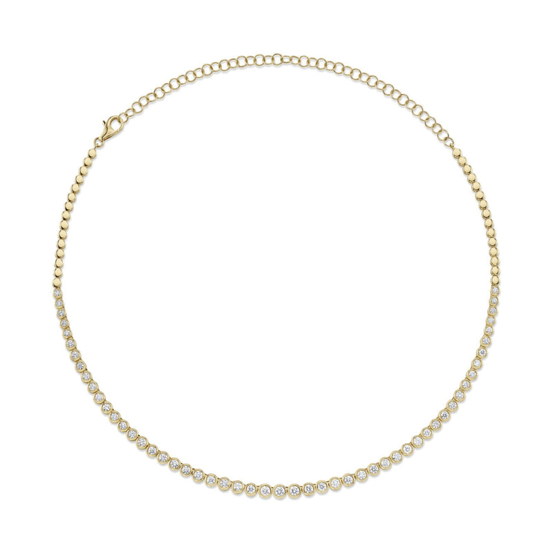 Shy Creation Jewelry - Bailey 14K Yellow Gold Diamond Bezel Tennis Necklace | Manfredi Jewels