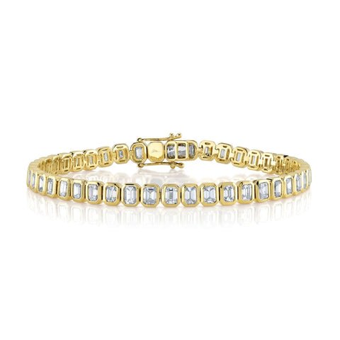 Bailey 14K Yellow Gold Diamond Emerald Tennis Bracelet