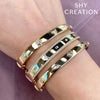 Shy Creation Jewelry - Bailey 14K Yellow Gold Diamond Heart Marquise Bezel Bangle Bracelet | Manfredi Jewels