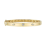 Shy Creation Jewelry - Bailey 14K Yellow Gold Diamond Heart Marquise Bezel Bangle Bracelet | Manfredi Jewels