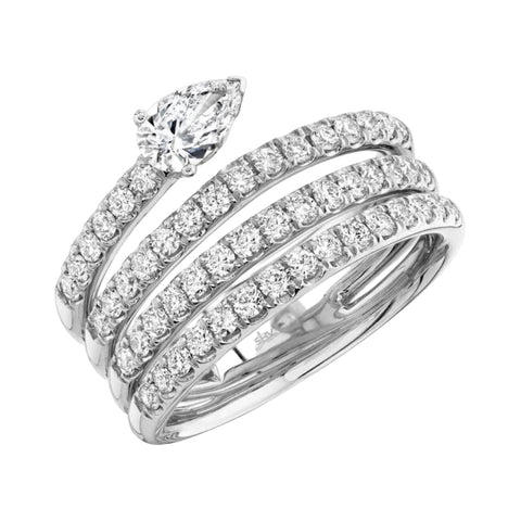 Colette 14K White Gold Diamond Pear Ring