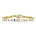 Shy Creation Jewelry - Colette 14K Yellow Gold Diamond Baguette Tennis Bracelet | Manfredi Jewels