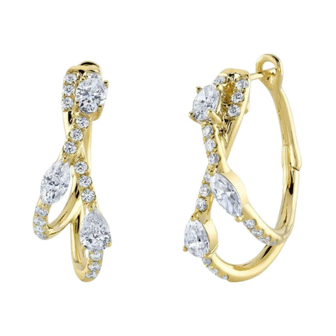 Colette 14K Yellow Gold Diamond Oval Hoop Earrings