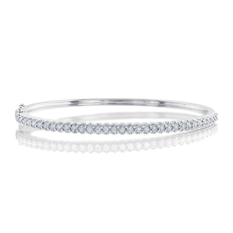 Shy Creation Jewelry - Diamond 14K White Gold 0.65Ct Bangle | Manfredi Jewels