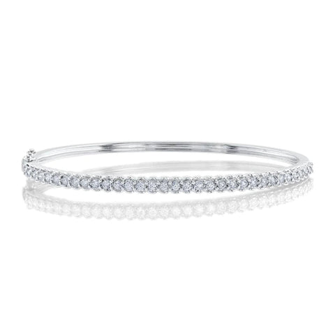 Diamond 14K White Gold 0.65Ct Bangle