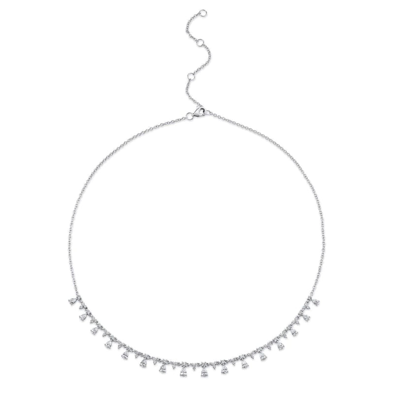 Shy Creation Jewelry - Diamond 14Kt White Gold 2.12Ct Drop Necklace | Manfredi Jewels