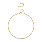 Shy Creation Jewelry - 14K Yellow Gold 3.91ct Diamond Pear Bezel Tennis Necklace | Manfredi Jewels