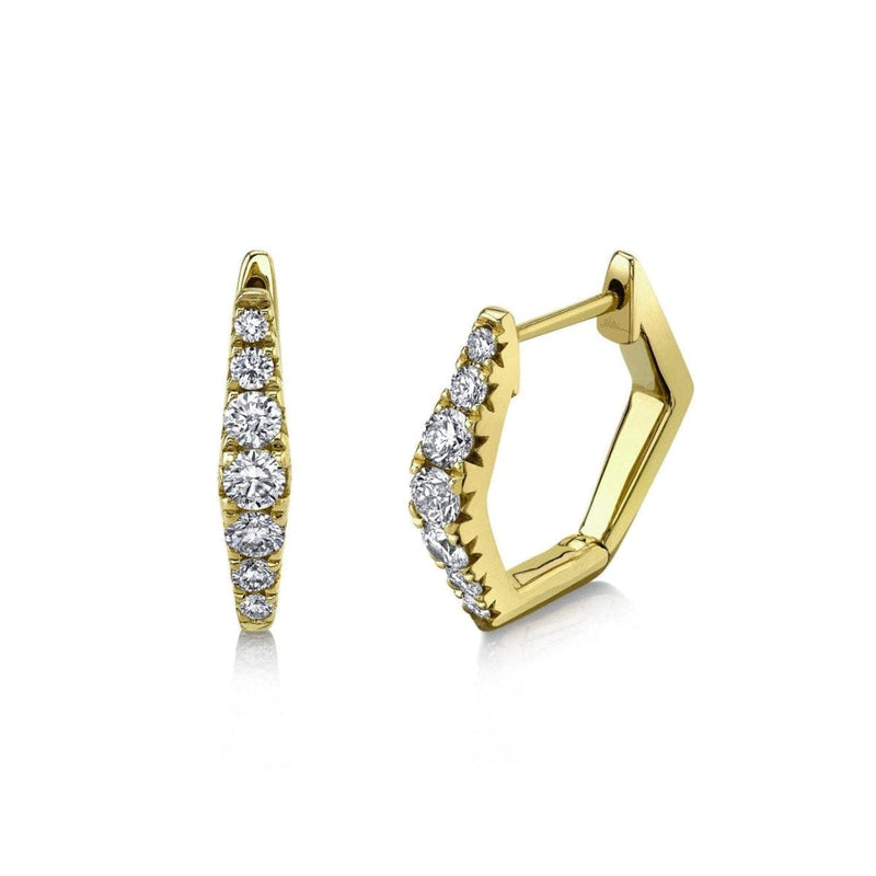 Shy Creation Jewelry - Diamond Huggie 14K Yellow Gold 0.49Ct Earring | Manfredi Jewels