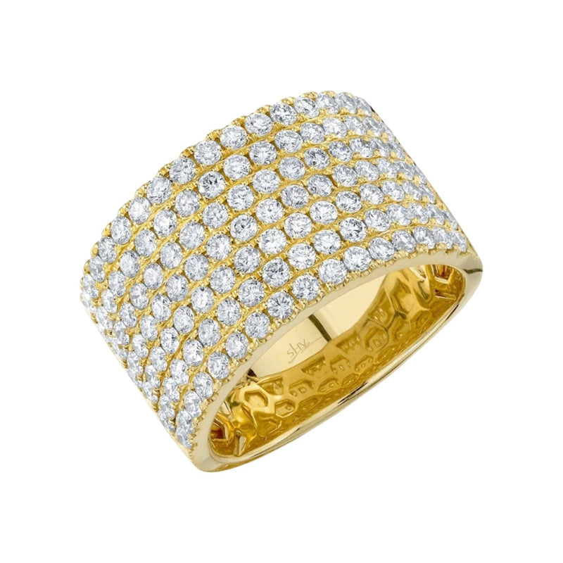 Shy Creation Jewelry - Diamond Pave 14K Yellow Gold 2.13Ct Band | Manfredi Jewels