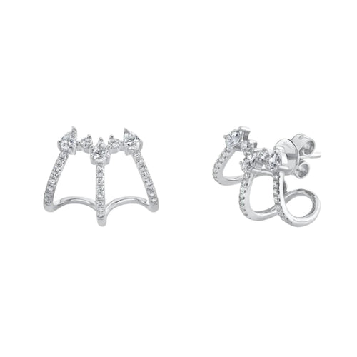 Shy Creation Jewelry - Diamond Pear 14K White Gold 0.57Ct Earring | Manfredi Jewels