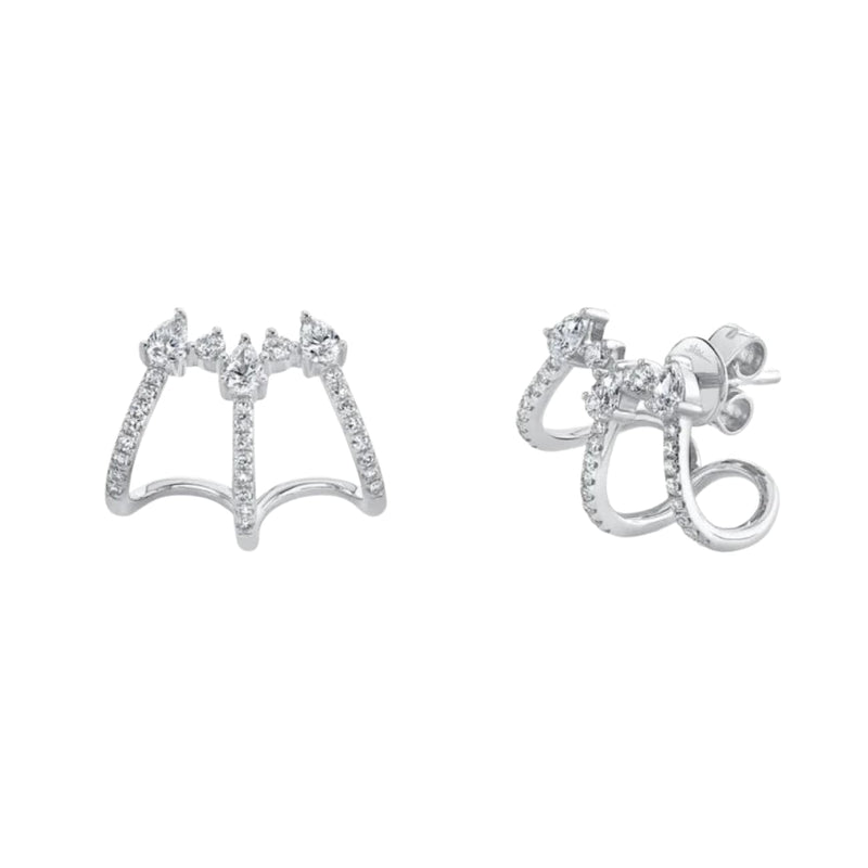 Shy Creation Jewelry - Diamond Pear 14K White Gold 0.57Ct Earring | Manfredi Jewels