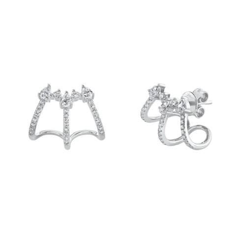 Diamond Pear 14K White Gold 0.57Ct Earring