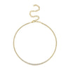 Shy Creation Jewelry - Diana 14K Yellow Gold Diamond Crown Setting Tennis Necklace | Manfredi Jewels