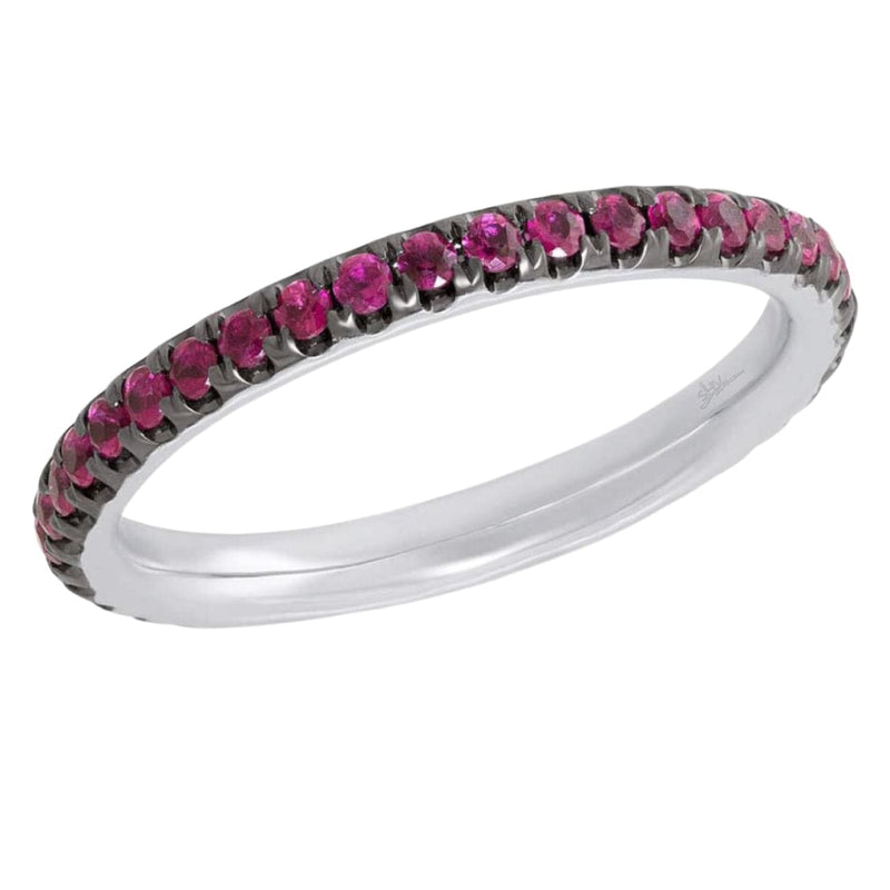 Shy Creation Jewelry - Eternal 14K White Gold Ruby Eternity Band | Manfredi Jewels