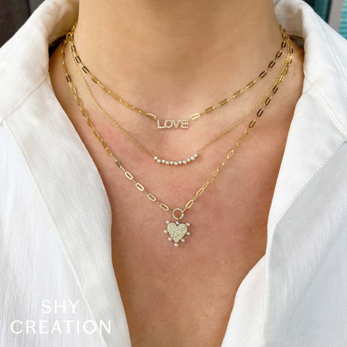 Shy Creation Jewelry - Jackie 14K Yellow Gold 0.12 ct Cultured Pearl & Diamond Necklace | Manfredi Jewels