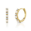 Shy Creation Jewelry - Jackie 14K Yellow Gold Cultured Pearl & Diamond Huggie Hoop Earrings | Manfredi Jewels