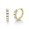 Shy Creation Jewelry - Jackie 14K Yellow Gold Cultured Pearl Huggie Hoop Earrings | Manfredi Jewels